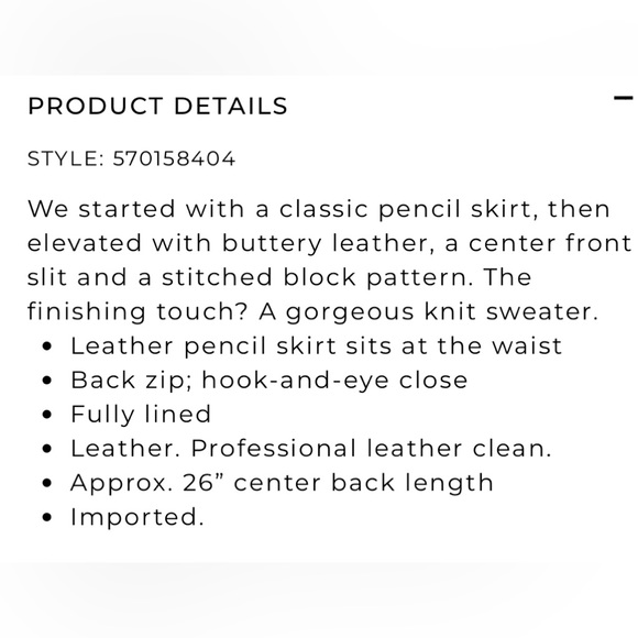 White House Black Market Black Leather Skirt size 10 NWOT - Picture 13 of 13